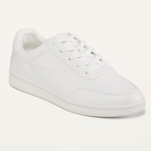 Old Navy Faux Leather White Low-Top Sneakers